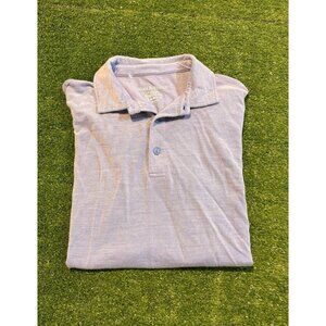 Wool & Prince polo mens large blue merino wool lightweight quick dry casual 34